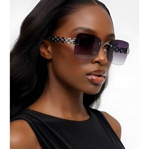 Sunglasses Black Lens Fashion Shades Aviator Style Trendy UV400 Protection Gafas